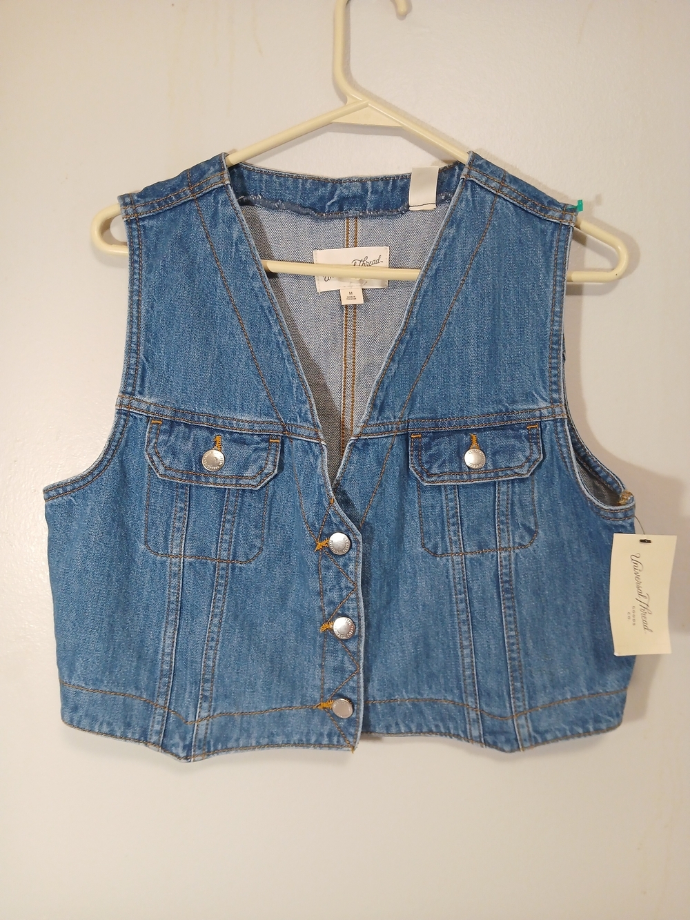 Universal Thread Vintage Style Denim Vest - Light Blue